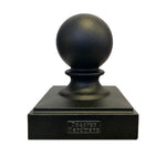 Decorex Hardware 5.5" x 5.5" Heavy Duty Aluminum Ball Post Cap for True/Actual 5.5" x 5.5" Wood Posts - Black