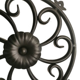 12" Round Ornament Speakeasy/Grill for Gates, Doors, Walls - Wrought Iron, Powder Coated Black - DHOSG-02