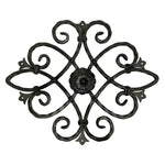 21" x 16.5" Ornament Speakeasy/Grill for Gates, Doors, Walls - Wrought Iron, Powder Coated Black - DHOSG-03