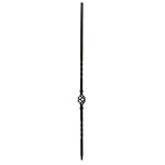 Iron Stair Balusters 1/2" Square x 44" Long, Single Basket, Hollow, Black Powder Coated - 15pcs - (Satin Black) - DH-04