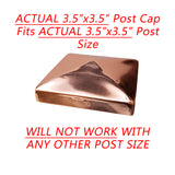 Decorex Hardware 3.5" x 3.5" Solid Copper Pyramid Post Cap For Actual 3.5" x 3.5" Wood Posts