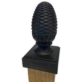 Decorex Hardware 3.5" x 3.5" Heavy Duty Aluminum Pineapple Post Cap for True/Actual 3.5" x 3.5" Wood Posts - Black