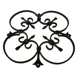 15" x 15" Ornament Speakeasy/Grill for Gates, Doors, Walls - Wrought Iron, Powder Coated Black - DHOSG-01