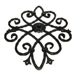 21" x 16.5" Ornament Speakeasy/Grill for Gates, Doors, Walls - Wrought Iron, Powder Coated Black - DHOSG-03