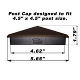 4 Pack Decorex Hardware Black 4.5" x 4.5" Heavy Duty Pyramid Post Cap for True/Actual 4.5" x 4.5" Wood Posts - Black