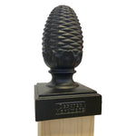 Decorex Hardware 3.5" x 3.5" Heavy Duty Aluminum Pineapple Post Cap for True/Actual 3.5" x 3.5" Wood Posts - Black