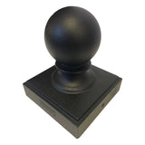 Decorex Hardware 5.5" x 5.5" Heavy Duty Aluminum Ball Post Cap for True/Actual 5.5" x 5.5" Wood Posts - Black