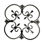 15" x 15" Ornament Speakeasy/Grill for Gates, Doors, Walls - Wrought Iron, Powder Coated Black - DHOSG-01