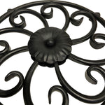 12" Round Ornament Speakeasy/Grill for Gates, Doors, Walls - Wrought Iron, Powder Coated Black - DHOSG-02