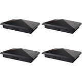 4 Pack Decorex Hardware 3.5" x 5.5" Heavy Duty Aluminium Pyramid Post Cap for True/Actual 3.5" x 5.5" Wood Posts - Black