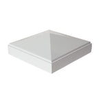 Decorex Hardware Aluminum 4" x 4" Pyramid Post Cap for 4″ x 4″ Metal Posts - Pressure Fit - White