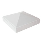 Decorex Hardware Aluminum 4" x 4" Pyramid Post Cap for 4″ x 4″ Metal Posts - Pressure Fit - White