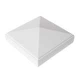 Decorex Hardware Aluminum 4" x 4" Pyramid Post Cap for 4″ x 4″ Metal Posts - Pressure Fit - White