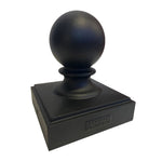 Decorex Hardware 5.5" x 5.5" Heavy Duty Aluminum Ball Post Cap for True/Actual 5.5" x 5.5" Wood Posts - Black