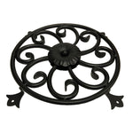 12" Round Ornament Speakeasy/Grill for Gates, Doors, Walls - Wrought Iron, Powder Coated Black - DHOSG-02