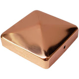 Decorex Hardware 3.5" x 3.5" Solid Copper Pyramid Post Cap For Actual 3.5" x 3.5" Wood Posts