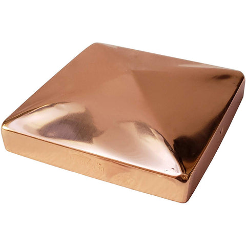 Decorex Hardware 5.5" x 5.5" Solid Copper Pyramid Post Cap for Actual 5.5" x 5.5" Wood Posts