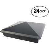 24 Pack Decorex Hardware 5.5" x 5.5" Heavy Duty Aluminium Pyramid Post Cap for True/Actual 5.5" x 5.5" Wood Posts - Black