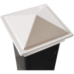 Decorex Hardware White 2" x 2" Aluminium Pyramid Post Cap for Metal Posts - Pressure Fit (DHPPC20WF)