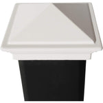 Decorex Hardware White 2" x 2" Aluminium Pyramid Post Cap for Metal Posts - Pressure Fit (DHPPC20WF)