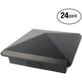 24 Pack Decorex Hardware 3.5" x 3.5" Heavy Duty Aluminium Pyramid Post Cap for True/Actual 3.5" x 3.5" Wood Posts - Black