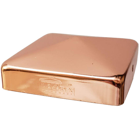 Decorex Hardware 3.5" x 3.5" Solid Copper Pyramid Post Cap For Actual 3.5" x 3.5" Wood Posts