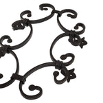 14.75" x 9" Ornament Speakeasy/Grill for Gates, Doors, Walls - Wrought Iron, Powder Coated Black - DHOSG-04