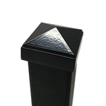 12 Pack Decorex Hardware 2" x 2" Aluminium Pyramid Post Cap for Metal Posts - Pressure Fit - Black