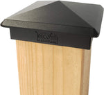 24 Pack Decorex Hardware 3.5" x 3.5" Heavy Duty Aluminium Pyramid Post Cap for True/Actual 3.5" x 3.5" Wood Posts - Black