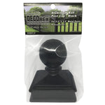 Decorex Hardware Aluminium 2.5" x 2.5" Ball Post Cap for 2.5" x 2.5" Metal Posts - Pressure Fit - Black