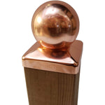 Decorex Hardware 3.5" x 3.5" Solid Copper Ball Post Cap for Actual 3.5" x 3.5" Wood Posts