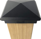 24 Pack Decorex Hardware 3.5" x 3.5" Heavy Duty Aluminium Pyramid Post Cap for True/Actual 3.5" x 3.5" Wood Posts - Black