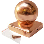 Decorex Hardware 3.5" x 3.5" Solid Copper Ball Post Cap for Actual 3.5" x 3.5" Wood Posts