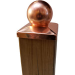 Decorex Hardware 5.5" x 5.5" Solid Copper Ball Post Cap For Actual 5.5" x 5.5" Wood Posts