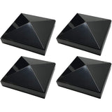 4 Pack Decorex Hardware 4" x 4" Pyramid Post Cap for Metal Posts - Pressure Fit - Black