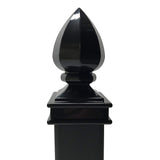 Decorex Hardware Aluminium Pineapple Post Cap for 2" x 2" Metal Posts - Pressure Fit - Black