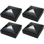 4 Pack Decorex Hardware 2.5" x 2.5" Aluminium Pyramid Post Cap for Metal Posts - Pressure Fit - Black