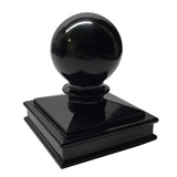 Decorex Hardware Aluminium 3" x 3" Black Ball Post Cap For 3" x 3 Metal Posts - Pressure Fit