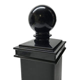 Decorex Hardware Aluminium 3" x 3" Black Ball Post Cap For 3" x 3 Metal Posts - Pressure Fit