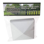 6 Pack Decorex Hardware 4" x 4" White Pyramid Post Cap for Metal Posts - Pressure Fit