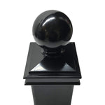 Decorex Hardware Aluminium 3" x 3" Black Ball Post Cap For 3" x 3 Metal Posts - Pressure Fit