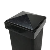 Decorex Hardware Aluminium Pyramid Post Cap for 2.5" x 2.5" Metal Posts - Pressure Fit - Black