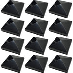 12 Pack Decorex Hardware 4" x 4" Aluminium Pyramid Post Cap for Metal Posts - Pressure Fit - Black