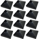 12 Pack Decorex Hardware 4" x 4" Aluminium Pyramid Post Cap for Metal Posts - Pressure Fit - Black