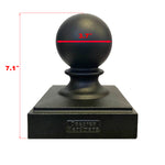 Decorex Hardware 5.5" x 5.5" Heavy Duty Aluminum Ball Post Cap for True/Actual 5.5" x 5.5" Wood Posts - Black