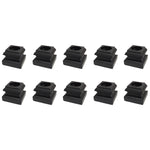 10 Pack 5/8" Baluster Flat Base Shoe With Set Screw For Use With 5/8" Round Iron Balusters - (Satin Black) - DH-36