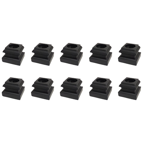 10 Pack 5/8" Baluster Flat Base Shoe With Set Screw For Use With 5/8" Round Iron Balusters - (Satin Black) - DH-36