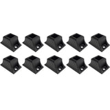 10 Pack Baluster Screw Down Flat Shoe with Set of Screws for Use with 1/2" Square Iron Balusters (Satin Black) - DH-58