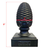 Decorex Hardware 3.5" x 3.5" Heavy Duty Aluminum Pineapple Post Cap for True/Actual 3.5" x 3.5" Wood Posts - Black